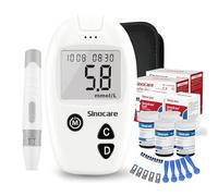 sinocare Blood Glucose Monitor Safe-Accu with Test Strips x 100, No Code | Diabetes Testing Kit, Blood Sugar Test Kit with Strips x 100 & Lancing Devices x 100 & Case for UK Diabetics -in mmol/L