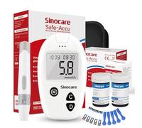 Sinocare Blood Sugar Monitor, Diabetes Testing Kit Safe Accu, Large Memory Capacity Blood Sugar Test Kit with 50 Test Strips & 50 Lancing Devices, for Diabetics Home Self-Testing in mmol/L