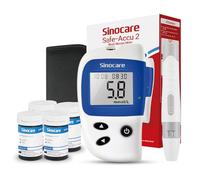 Sinocare Blood Sugar Monitor Safe-Accu2, include 100 Strips, No Code | Blood Sugar Test Kit, Upgraded Chip Diabetes Testing Kit, Large Screen & Memory Capacity & Light Design- in mmol/L