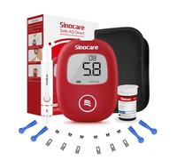 sinocare Blood Sugar Monitor, Safe AQ Smart Blood Glucose Monitor, Diabetes Testing Kit comes with 25 Test Strips 25pcs Twist Lans., 5s Testing Blood Sugar Test Kit, No Coding, mmol/L