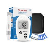 sinocare Diabetes Testing Kit/Blood Glucose Monitor Safe-Accu/Blood Glucose Sugar Test Kit with Separated Test Strips Free x 10 & Case for UK Diabetics -in mmol/L
