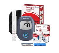 sinocare Diabetes Testing Kit, Blood Sugar Monitor Safe AQ Air, Bluetooth Connection, with Smart App, Blood Sugar Test Kit w/Strips x 50, Lancing Devices x 50, 5 Seconds Test Glucose Monitor -in mmol/