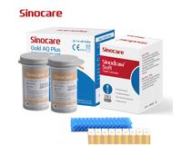 Sinocare Gold AQ Plus Bottled Test Strips 50 Strips per Set No Meter Transparent