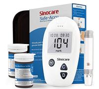 Sinocare Safe-Accu Blood Glucose Meter Kit with 50 Test Strips & Lancets, Fast 10s Results, 200 Memory Storage, ISO Certified Diabetes Monitor with Anti-Interference Technology, 5-Depth Lancing Device