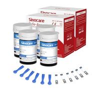 sinocare Safe-Accu Blood Glucose Test Strips × 100, with Lancing Devices | Diabetes Test Strips, No Code Blood Sugar Test Strips, only for Safe-Accu Blood Glucose Monitor