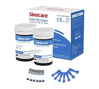 sinocare Safe AQ Angel Blood Glucose Test Strips x 50, for Safe AQ Angel | Diabetes Strips, sinocare Test Strips (Safe AQ Angel) 50 pcs and Lancing Devices, for Safe AQ Angel Blood Glucose Monitor