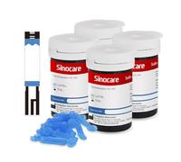 sinocare (Safe AQ) Blood Glucose Test Strips x100 & Lancing Devices x 100, Diabetes Test Strips No Need Code, for UK Diabetics Home Self-Testing