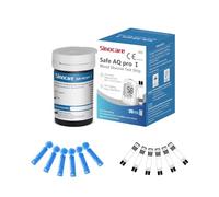 Sinocare Safe AQ Pro I Blood Glucose Test Strips 25pcs & Lancing Devices 25pcs, Composite Silver Electrode Test Strips, Only for Sinocare Safe AQ Pro I Blood Sugar Monitor