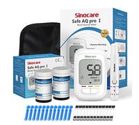 sinocare Safe AQ Pro I Diabetes Testing Kit, Glucose Monitor with 50 Strips | Blood Sugar Monitor with Strips and Lancing Devices and Carrying Bag, Blood Ketone Warning, 500 Memory, -in mmol/L