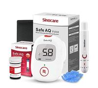 sinocare Safe AQ Voice Blood Glucose Monitors, with Test Strips x 25 | Diabetes Testing Kit, Voice Reminder, Light Warning, with Blood Sugar Test Strips x 25 and Carrying Bag -in mmol/L