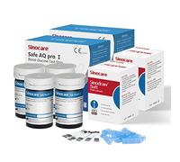 Sinocare Test Strips, Safe AQ Pro I Blood Sugar Test Strips, 100pcs Diabetes Test Strips & 100pcs Lans, Blood Glucose Test Strips for Safe AQ Pro I Glucometer