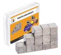 Sinoeem BBTO 12 Pieces Tungsten Weights 1/4 Inch Incremental Cubed Car Cube Weights Compatible with Pinewood Car Derby Weights (2 Ounce)