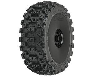 Sinoeem Pro-line Racing Badlands MX M2 Mounted Black Wheels, F/R (2): 1/8 Buggy, PRO906741