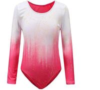 Sinoem Gymnastics Leotards for Girls Long Sleeve/Sleeveless Gradient Color Sparkle Leotard Dancing Ballet Gymnastics Athletic for Little Girl
