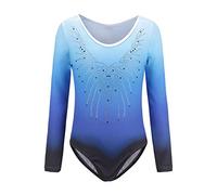 Sinoem Gymnastics Leotards for Girls Long Sleeve/Sleeveless Gradient Color Sparkle Leotard Dancing Ballet Gymnastics Athletic for Little Girl