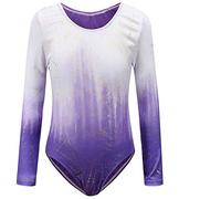 Sinoem Gymnastics Leotards for Girls Long Sleeve/Sleeveless Gradient Color Sparkle Leotard Dancing Ballet Gymnastics Athletic for Little Girl