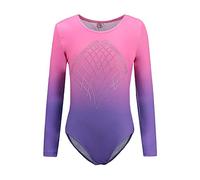 Sinoem Leotards for Girls Gymnastics long sleeve-Sleeveless Dancing Ballet Gymnastics Leotard for Girls 5-6 Years Gradient Color Diamond Sparkle Design
