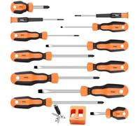 Sinoer 13-Piece Magnetic Screwdriver Set with Phillips &Flat Head Tips | Premium CR-V Steel Perfect for furniture setup,computers, clocks, toys and all kinds of small electronic DIY repairs