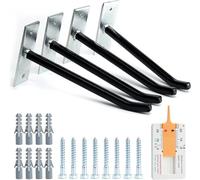 Sinoer 4PCS Tyre Wall Hooks,Garage Hooks Tire Storage System,Wall Mount Hooks with Metal Screws and Anchors - Tire/Rim Holder for Car ，Black