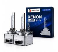 Sinoflac D1S Xenon HID Bulb Pair 6000K Pure White 35W 85V OEM Replacement Gas Discharge Headlight Lamps, PK32d-2, Factory HID Xenon Headlamp Bulbs for Cars, Plug & Play, Long Life