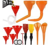 Sinofort 11 Pcs Universal Funnel Set, Plastic Oil Funnel, Flexible Right Angle Funnels with Detachable Spout and Filter, Snap-funnel for Water, Gasoline, Coolant, Engine Oil