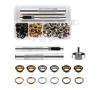 Sinofort 130Pcs Grommet Kit, 6mm Eyelets Punch Kit, 1/4 Inch Metal Eyelets with Grommet Setting Tool for Fabric Canvas Curtains Awnings Leather Clothing Craft