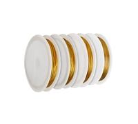 Sinofort 4Pcs 90M Bracelet String, 0.45mm-0.8mm Bracelet Elastic for Bracelet Making, 4 Sizes String for Bracelet Making, Elastic String for Bracelets for DIY Beads Rings Bracelets Jeweller(Golden)