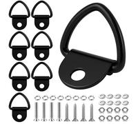 Sinofort 8 PCS Tie Down Anchor, Heavy Duty Steel Tie Down Hooks, Metal Lashing D Rings with Screws, Van Hooks with Load 450 kg for for Trailers, Trucks, Boats, Kayak Securement (Black)