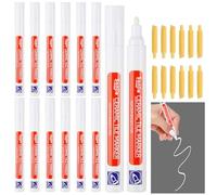 Sinofort Grout Pen White,12PCS Tile Pen for Tiles Bathroom,Marker with Replacement Nib, Tiles Grout Pen,for Restoring Tile Grout Wall Floor Bathroom Kitchen and Floor Tiles