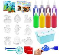 Sinofort Magic Water Elf Kit,Aqua Fairy Water Gel Kit,DIY with 8 Color Gel,3D DIY Aqua Gelz Water Toy,Handmade Toys for Kids,Sea Animals Sensory Water Toy Party Favors for Kids Christmas Birthday Gift