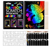 Sinofort Scratch Art Paper, 68PCS Scratch Art for Kids Kit, Rainbow Scratch Notes, Toddler Preschool Learning Bulk Toy for Age 3 4 5 6 7 8 9 10 Girl Boy Holiday Party Favor Birthday Gift