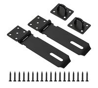 Sinofort Shed Door Latch, 2Pcs Hasp Staple, Heavy Duty Padlock Hasp, Lock Shed Latch Shed Locks and Latches for Garden Sheds Underground Garages Bedrooms Cabinets (Black)