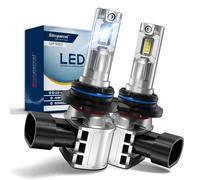 Sinoparcel 9005 HB3 LED Headlight Bulb for Car High Beam, 6500K Cool White Super Bright Halogen Replacement with Cooling Fan, IP67, Pack of 2
