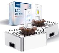 Sinoparcel D5S LED Headlight Bulb - 35W 6000K, Whiter and Brighter D5S LED Bulb for Stock Xenon Replacement, HID Conversion Kit, Pack of 2