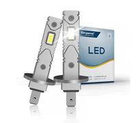 Sinoparcel H1 LED Headlight Bulbs, 600% Brighter, 6500K White | 1:1 Halogen Size, Plug and Play, Canbus Compatible, High Beam, Low Beam, Fog Light, P14.5s Base, Pack of 2