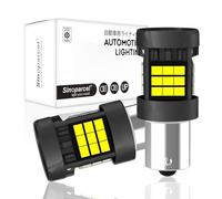 Sinoparcel P21W LED Bulb, 6000K Cool White 1156 LED Bulb for Car BA15s Base Backup Reverse/Turn Signal/Tail/Rear Fog/Licence Light, 300% Brighter Than 382 Halogen, with Cooling Fan, IP68, Pack of 2