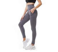 SINOPHANT High Waisted Leggings with Pockets for Women, Buttery Soft Elastic Opaque Tummy Control Stretchy Yoga Pants Trousers(#1 Pack, Grey,S-M
