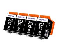 SINOPRINT 202XL Black Ink Cartridges Compatible with Epson 202XL 202 XL Multipack for Epson Expression Premium XP-6100 XP-6105 XP-6000 XP-6005 XP-6001 XP6100 XP6105 XP6000 XP6005 Printer (4 Black)