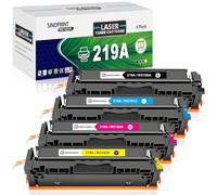 SINOPRINT 219A W2190A Compatible for HP 219A Toner 4 Pack for Color LaserJet Pro MFP 3302FDW 3302SDW 3302FDN 3302FDNG 3302FDWG 3302SDWG 3202DN 3202DW(With Chip, Black Cyan Yellow Magenta)