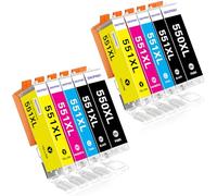 SINOPRINT 550XL 551XL Ink Cartridges Compatible for Canon PGI-550XL CLI-551XL for Pixma iP7250 MG5650 MX925 iX6850 MG5550 MG5450 MG6650 MX920 MG5400 MG6450 MG7500 (PG/B/M/Y/C,10-Pack)