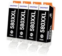 SINOPRINT 580XXL Black Ink Cartridges for Canon PGI-580 PGI-580XL PGBK Ink | Compatible for TS705 TS705a TS6150 TS6151 TS6250 TS6251 TS6300 TS6350 TS6350a TS6351 TS6351a TR7550 TS8150 TS8151, 4 Black