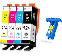 SINOPRINT 924 Ink Cartridges Replacement for HP 924 for HP OfficeJet Pro 8122e 8120e 8132e 8124e 8125e 8130e 8134e 8135e 8138e 8139e 8120 8122 8123 8125 8128 8130 8132 8133 8134 8135(4-Pack, No Chip)