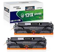 SINOPRINT CF210X 131X Black Toner Cartridges Compatible with HP 131X CF210X 131A CF210A for LaserJet Pro 200 color M251n M251nw MFP M276n M276nw(2 Black)