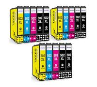 SINOPRINT Compatible with Epson 502XL Ink Cartridges for Expression Home XP-5100 XP-5105 XP-5150 XP-5155 WorkForce WF-2860 WF-2865 WF-2880 WF-2885 DWF(6 Black, 3 Cyan, 3 Magenta, 3 Yellow)