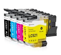SINOPRINT LC521 Ink Cartridges Compatible Brother LC-521 LC521VAL Multipack | Compatible with Brother DCP-J1260W DCP-J1310DW DCP-J1313DW DCP-J1360DW DCP-J1460DW Printer Ink, 4-Pack