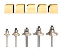 Sinoprotools Roundover Router Bits,5pcs Edge Forming Round-over Beading Router Bit Set,Corner Rounding Router Bits 1/4 Inch shank, Radius - 1/8" 3/16" 1/4" 5/16" 3/8"