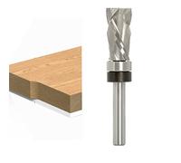 Sinoprotools Solid Carbide Compression Flush Trim Router Bit, 1/4 Inch Shank Top Bearing Spiral Pattern/Plunge Flush Trim Router Bits for Wood Flush Trimming,Up-Down Cut 1/4"X1/2"X1"X2-3/4"(1 Bits)
