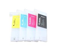 SINOSCOGO 220ml 4-Color Refillable Empty Ink Cartridge Compatible with Roland, Mimaki, and Mutoh Large Format Printers with Funnel