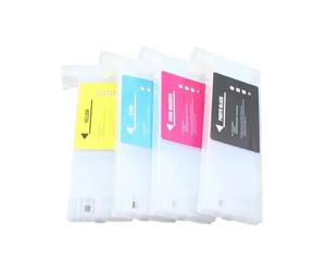 SINOSCOGO 220ml 4-Color Refillable Empty Ink Cartridge Compatible with Roland, Mimaki, and Mutoh Large Format Printers with Funnel