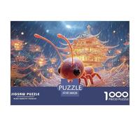 Sinoshow_24085_3d_cute_ant_under_a_leaf_in_the_rain_chibi_style_16ff8e95-00e8-4752-8e75-5d7fa7f18093_1 1000 Pieces Puzzles Impossible Hard Difficult Jigsaw Puzzle, Vibrant Imagery, Bir